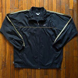 Vintage Y2K Nike Men Black Grey Yellow‎ Stripe Light Windbreaker Run Zip Jacket